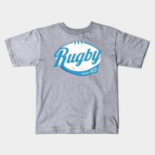 Cool rugby logo type distressed Kids T-Shirt